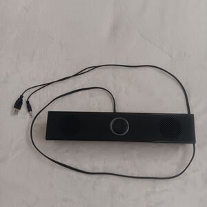Black Computer Soundbar with Blue LED Light